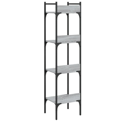 Boekenkast 4-Laags 35X30X38,5 Cm Bewerkt Hout 35 x 30 x 138.5 cm Grijs sonoma