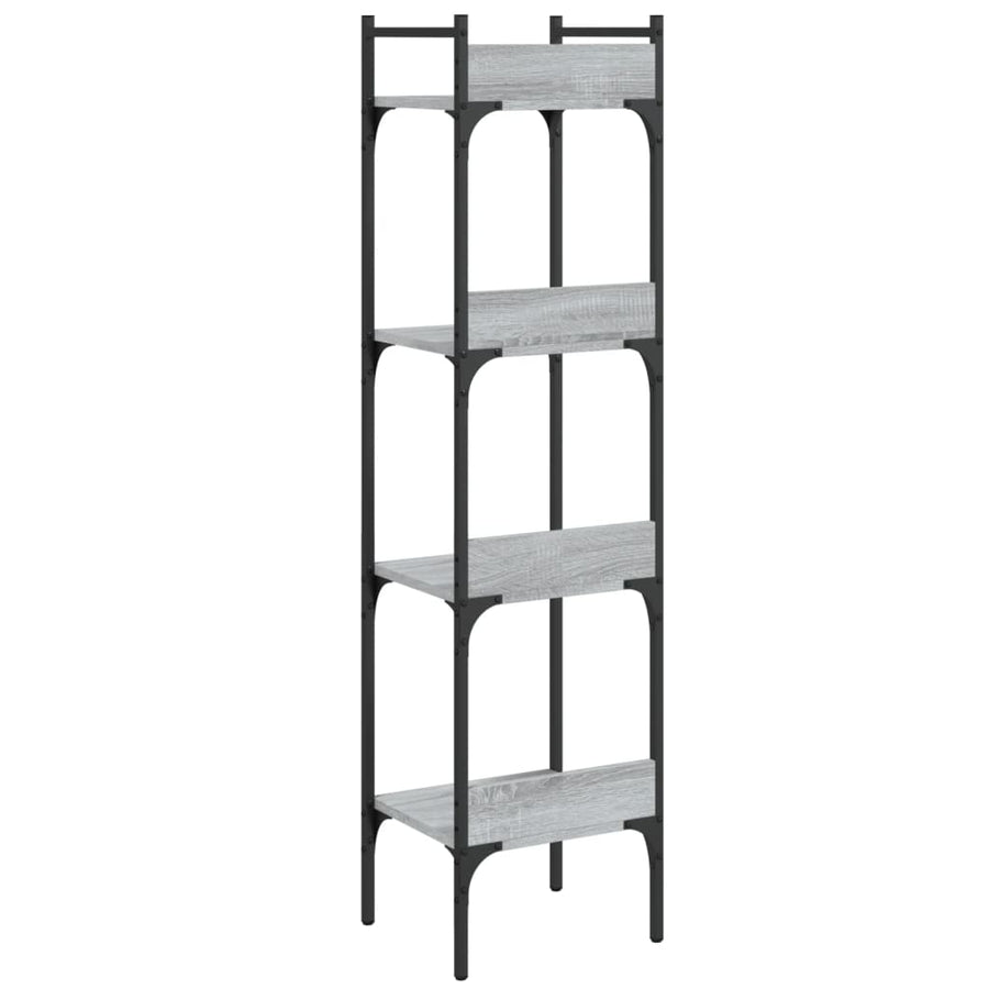 Boekenkast 4-Laags 35X30X38,5 Cm Bewerkt Hout 35 x 30 x 138.5 cm Grijs sonoma