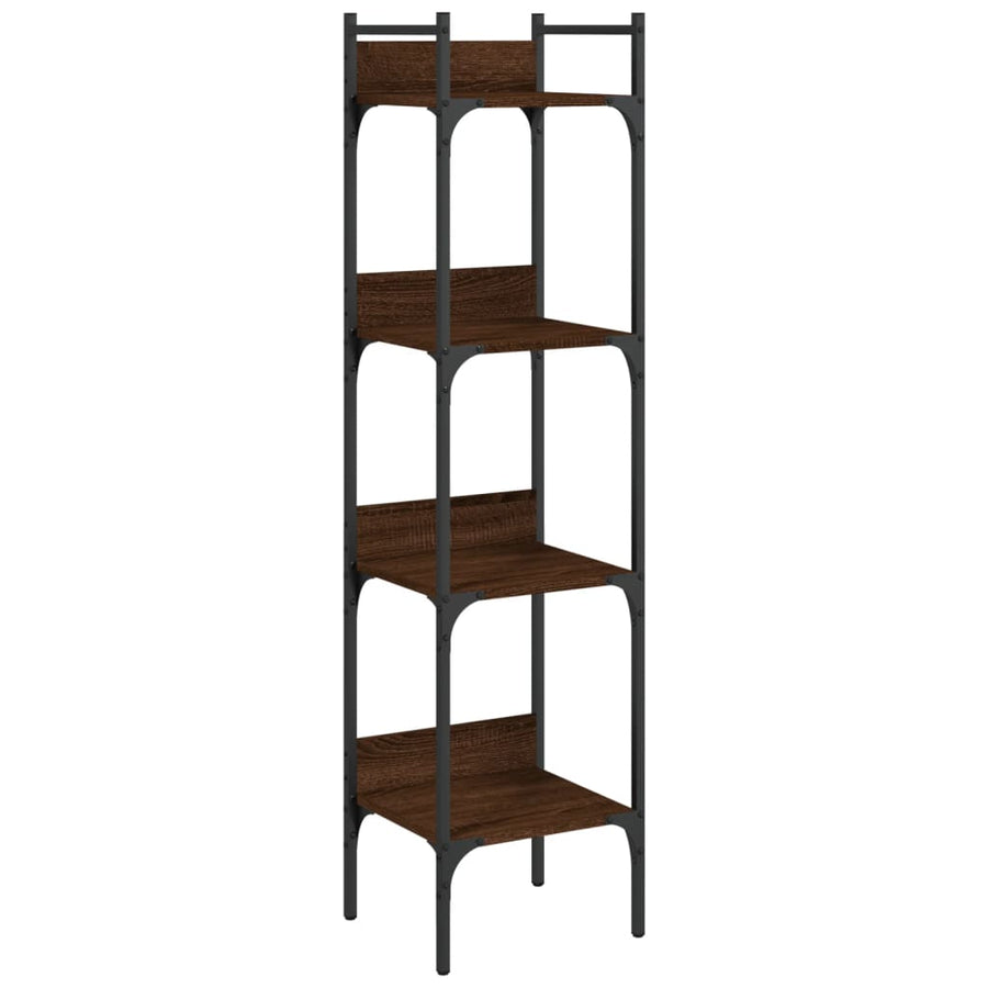 Boekenkast 4-Laags 35X30X38,5 Cm Bewerkt Hout Bruineikenkleur 35 x 30 x 138.5 cm bruin eikenkleur