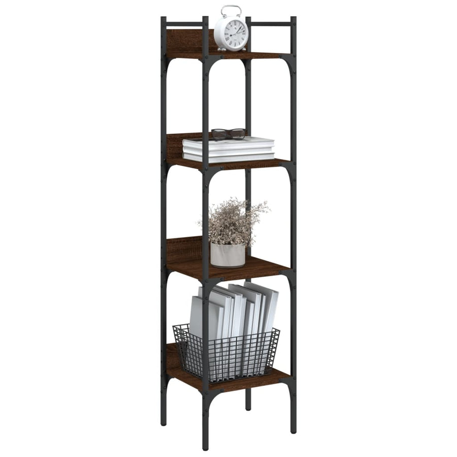 Boekenkast 4-Laags 35X30X38,5 Cm Bewerkt Hout Bruineikenkleur 35 x 30 x 138.5 cm bruin eikenkleur
