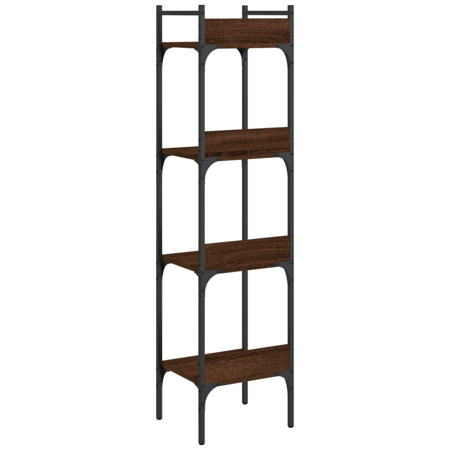Boekenkast 4-Laags 35X30X38,5 Cm Bewerkt Hout Bruineikenkleur 35 x 30 x 138.5 cm bruin eikenkleur