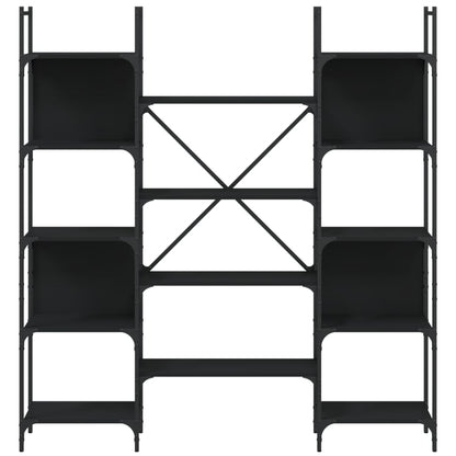 Boekenkast 55,5X24X66,5 Cm Bewerkt Hout 155.5 x 24 x 166.5 cm Zwart
