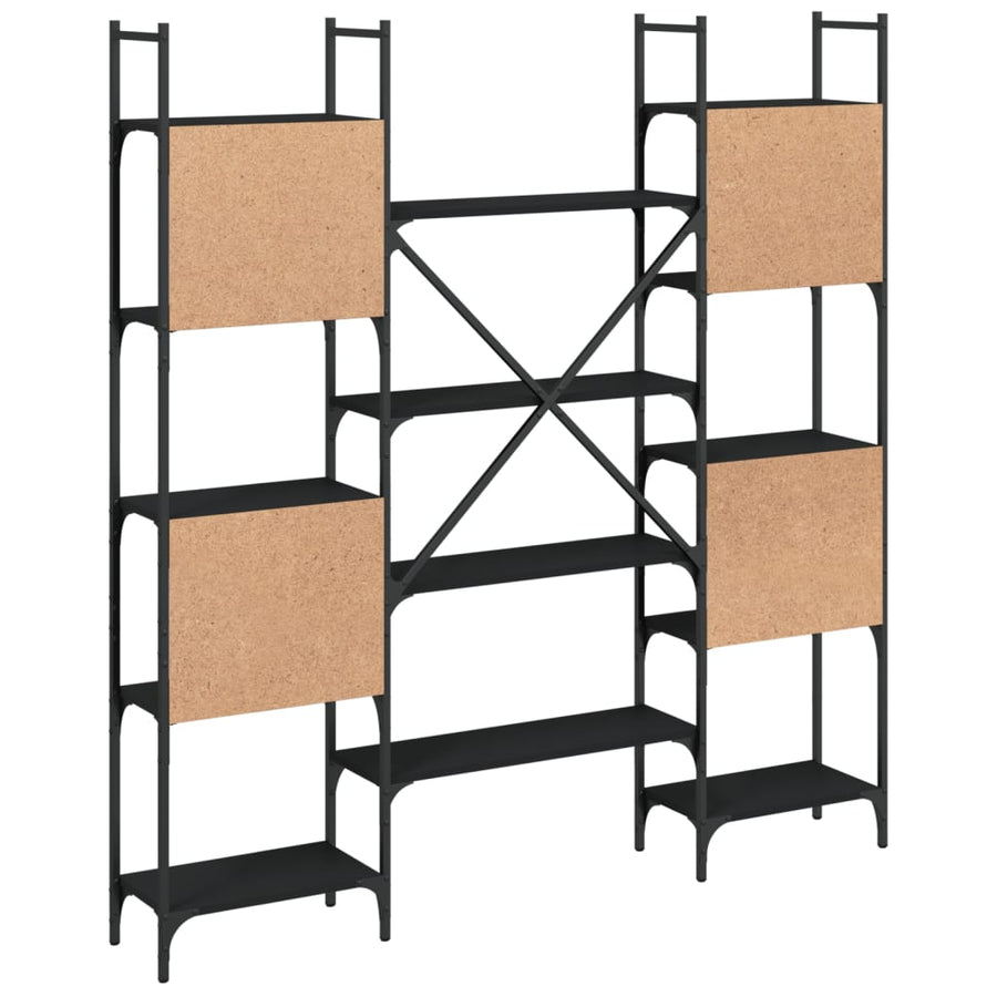 Boekenkast 55,5X24X66,5 Cm Bewerkt Hout 155.5 x 24 x 166.5 cm Zwart