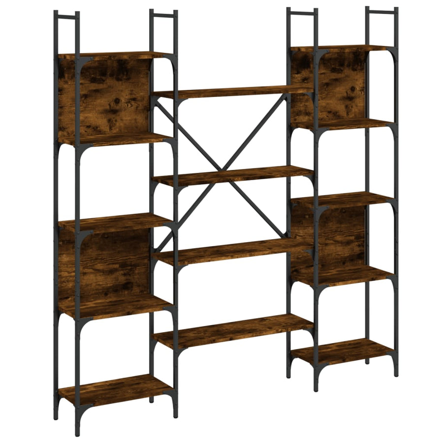 Boekenkast 155,5X24X166,5 Cm Bewerkt Hout Kleurig Gerookt eiken