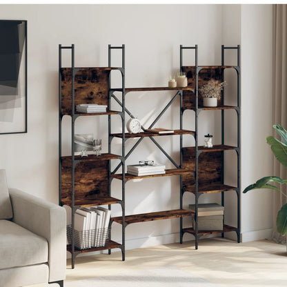 Boekenkast 155,5X24X166,5 Cm Bewerkt Hout Kleurig Gerookt eiken