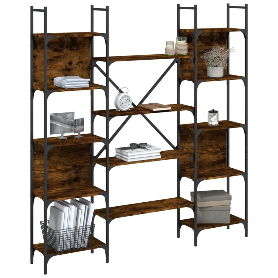 Boekenkast 155,5X24X166,5 Cm Bewerkt Hout Kleurig Gerookt eiken