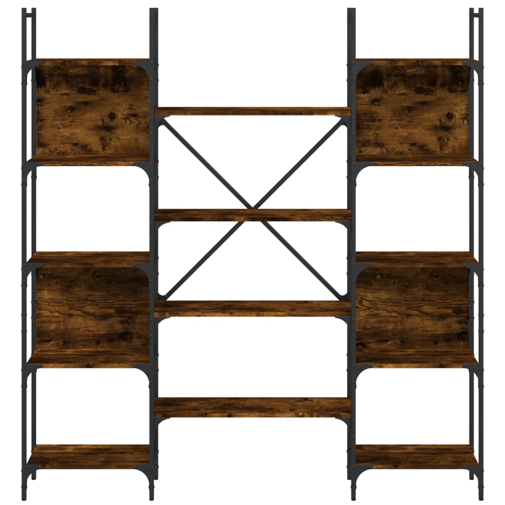 Boekenkast 155,5X24X166,5 Cm Bewerkt Hout Kleurig Gerookt eiken