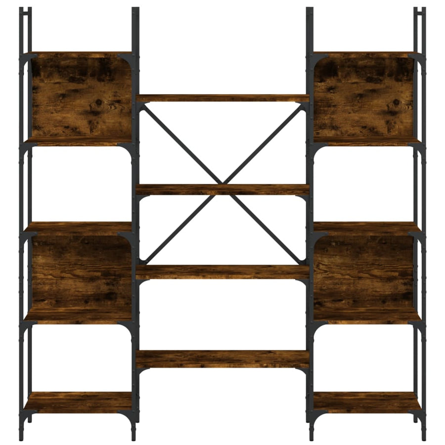 Boekenkast 155,5X24X166,5 Cm Bewerkt Hout Kleurig Gerookt eiken