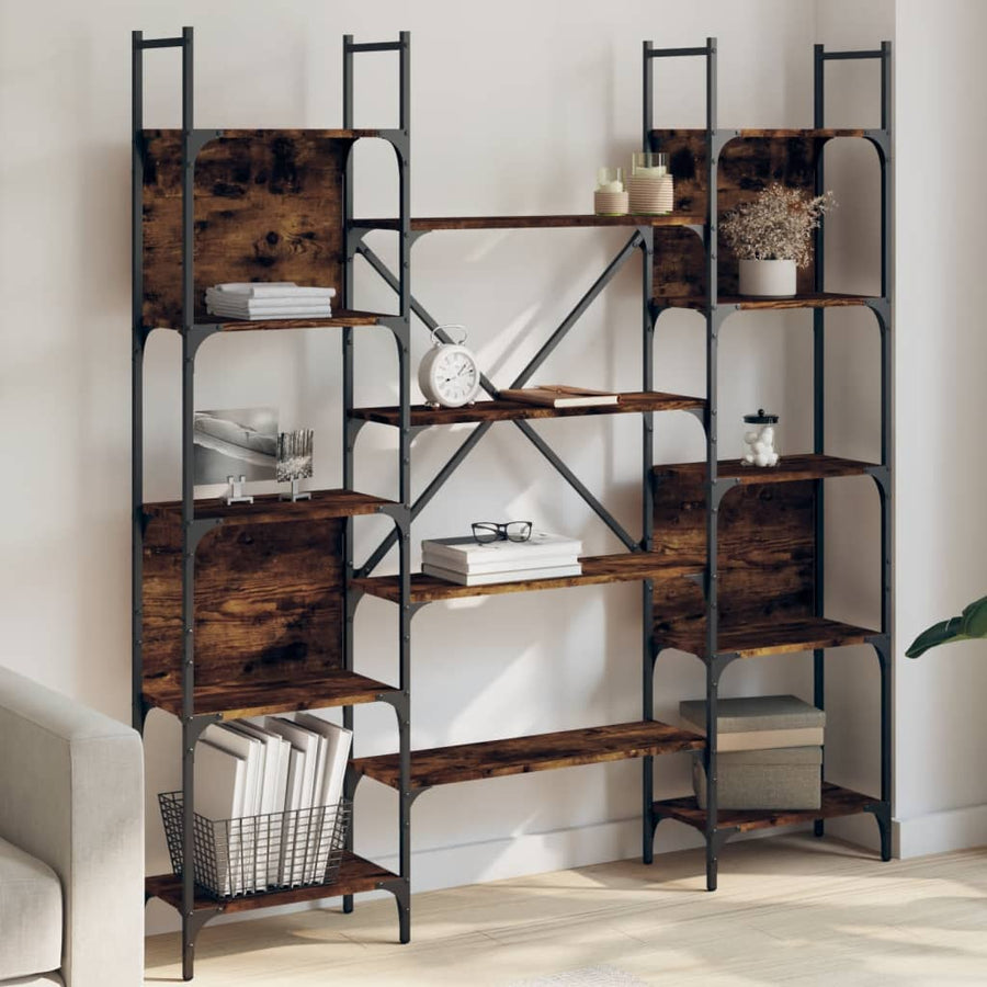 Boekenkast 155,5X24X166,5 Cm Bewerkt Hout Kleurig Gerookt eiken