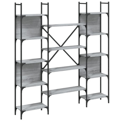 Boekenkast 55,5X24X66,5 Cm Bewerkt Hout Eiken 155.5 x 24 x 166.5 cm Grijs sonoma