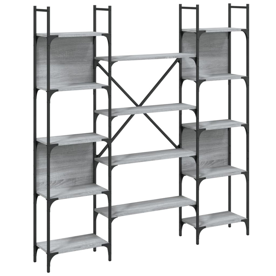 Boekenkast 55,5X24X66,5 Cm Bewerkt Hout Eiken 155.5 x 24 x 166.5 cm Grijs sonoma