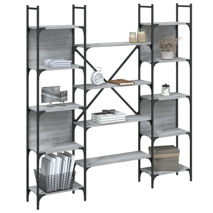 Boekenkast 55,5X24X66,5 Cm Bewerkt Hout Eiken 155.5 x 24 x 166.5 cm Grijs sonoma