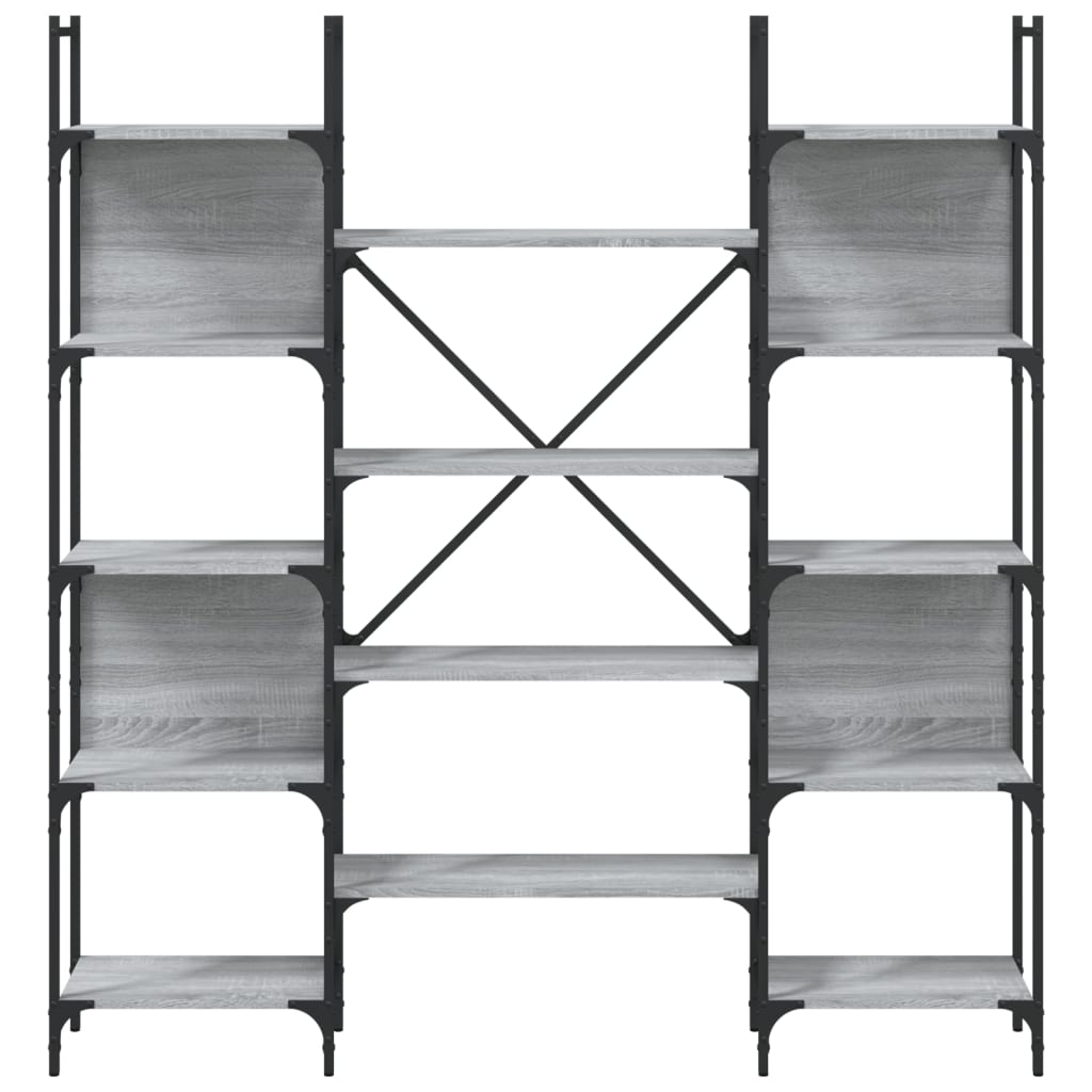Boekenkast 55,5X24X66,5 Cm Bewerkt Hout Eiken 155.5 x 24 x 166.5 cm Grijs sonoma