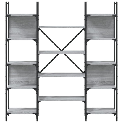 Boekenkast 55,5X24X66,5 Cm Bewerkt Hout Eiken 155.5 x 24 x 166.5 cm Grijs sonoma