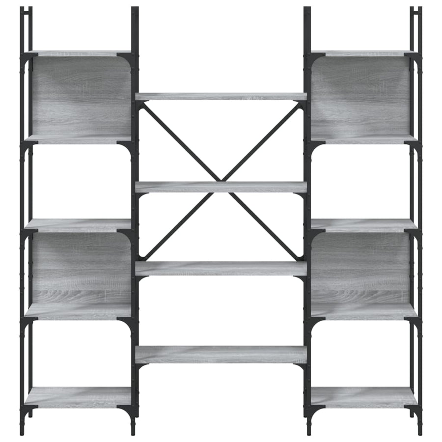Boekenkast 55,5X24X66,5 Cm Bewerkt Hout Eiken 155.5 x 24 x 166.5 cm Grijs sonoma