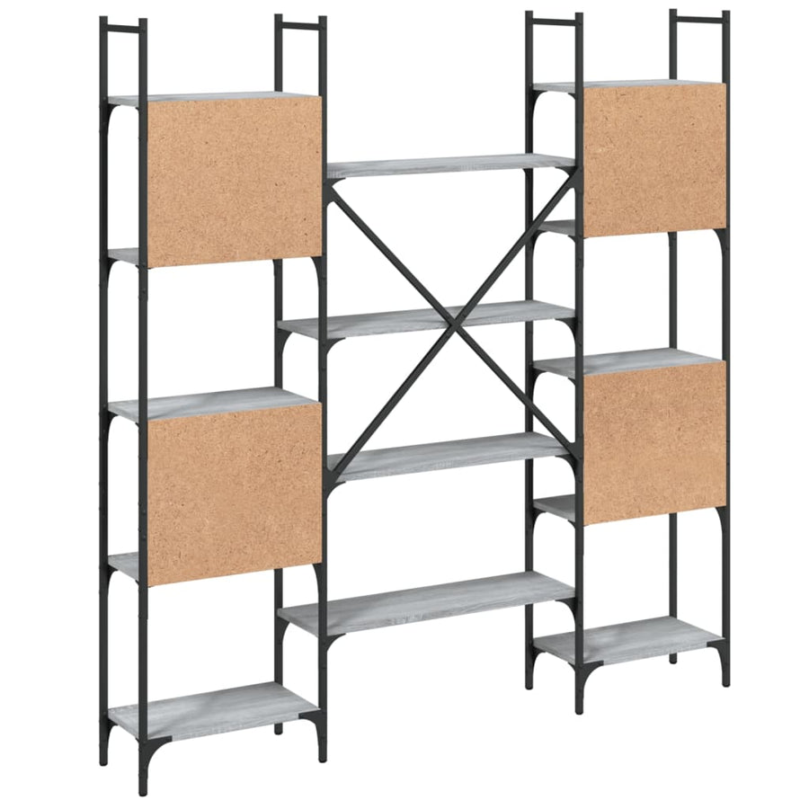 Boekenkast 55,5X24X66,5 Cm Bewerkt Hout Eiken 155.5 x 24 x 166.5 cm Grijs sonoma