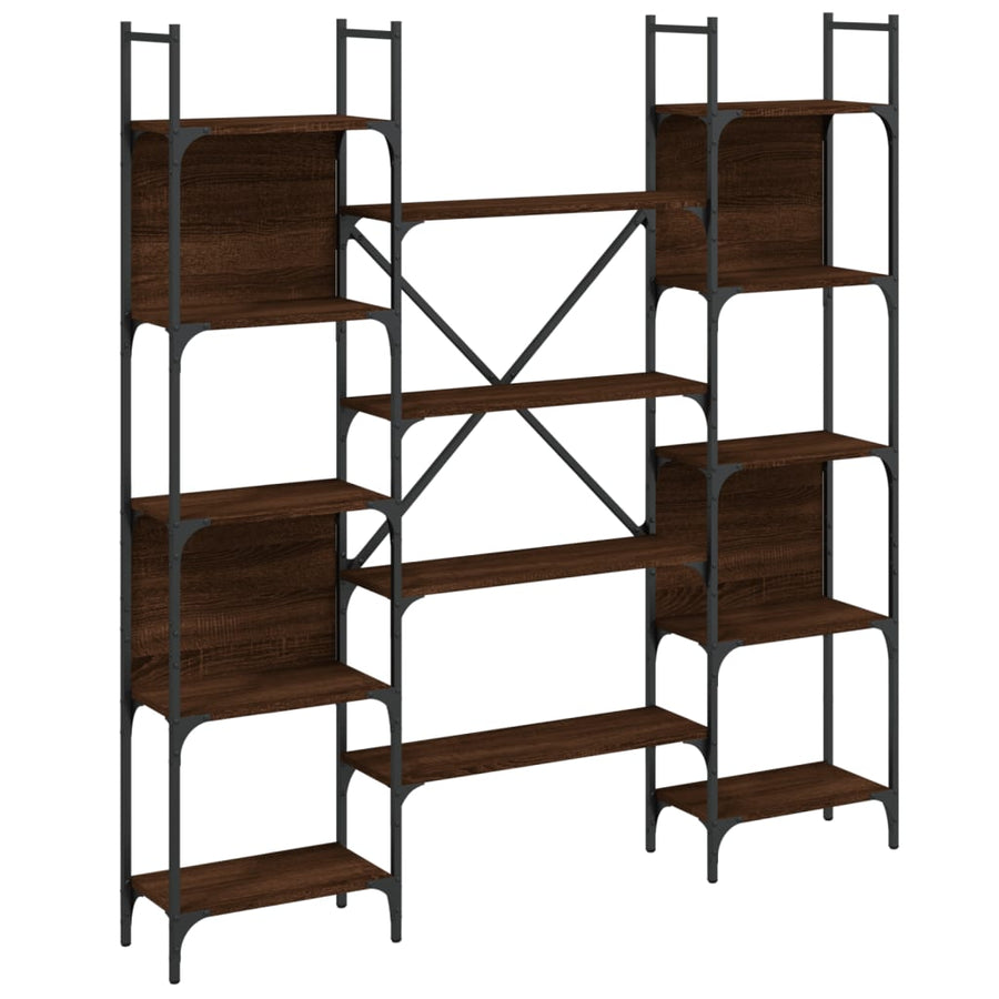 Boekenkast 55,5X24X66,5 Cm Bewerkt Hout Bruineikenkleurig 155.5 x 24 x 166.5 cm bruin eikenkleur