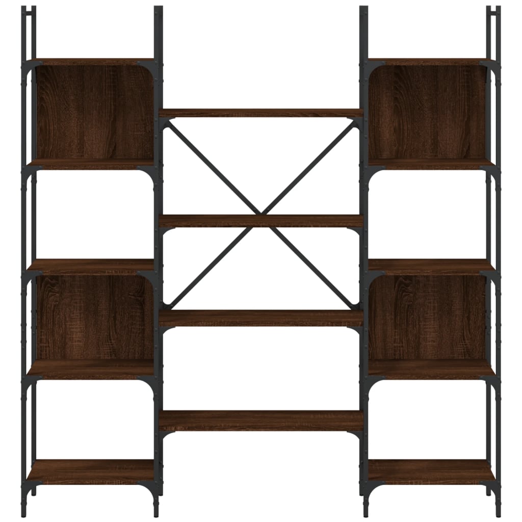 Boekenkast 55,5X24X66,5 Cm Bewerkt Hout Bruineikenkleurig 155.5 x 24 x 166.5 cm bruin eikenkleur
