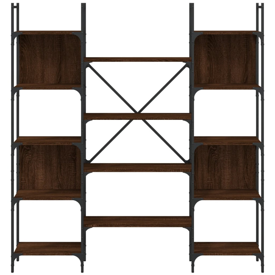 Boekenkast 55,5X24X66,5 Cm Bewerkt Hout Bruineikenkleurig 155.5 x 24 x 166.5 cm bruin eikenkleur