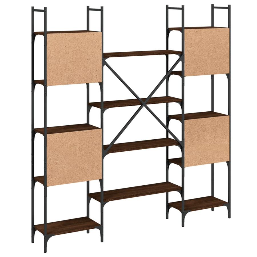 Boekenkast 55,5X24X66,5 Cm Bewerkt Hout Bruineikenkleurig 155.5 x 24 x 166.5 cm bruin eikenkleur