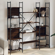 Boekenkast 155,5x24x166,5 cm bewerkt hout bruineiken