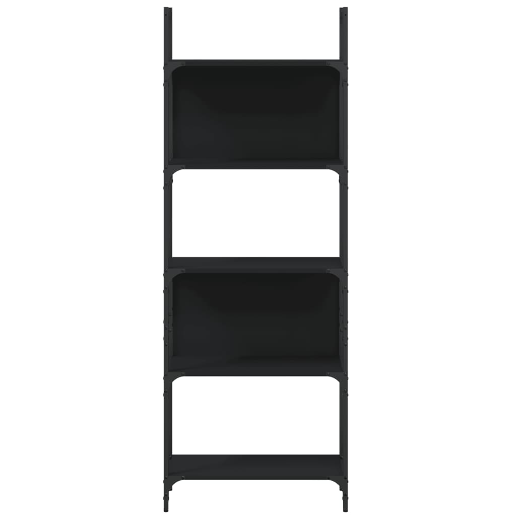 Boekenkast 5-Laags 60,5X24X66,5 Cm Bewerkt Hout 60.5 x 24 x 166.5 cm Zwart