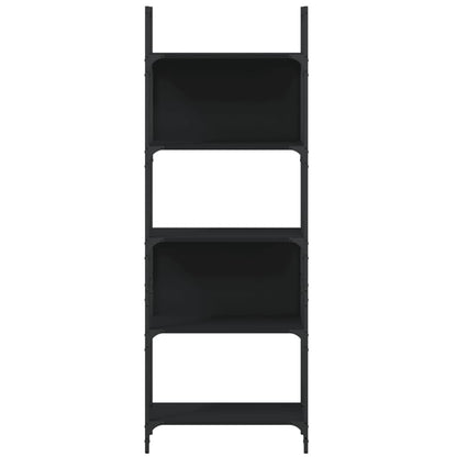 Boekenkast 5-Laags 60,5X24X66,5 Cm Bewerkt Hout 60.5 x 24 x 166.5 cm Zwart