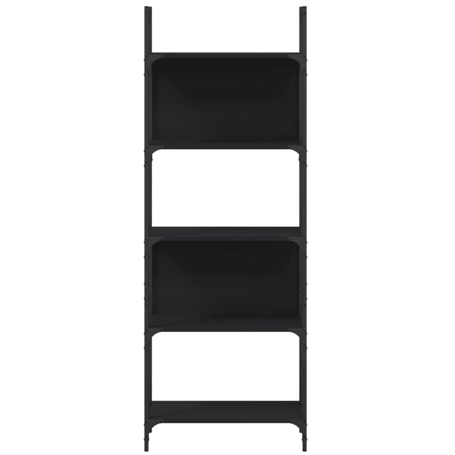 Boekenkast 5-Laags 60,5X24X66,5 Cm Bewerkt Hout 60.5 x 24 x 166.5 cm Zwart