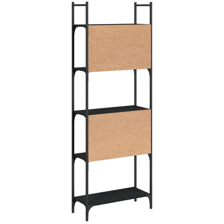 Boekenkast 5-Laags 60,5X24X66,5 Cm Bewerkt Hout 60.5 x 24 x 166.5 cm Zwart