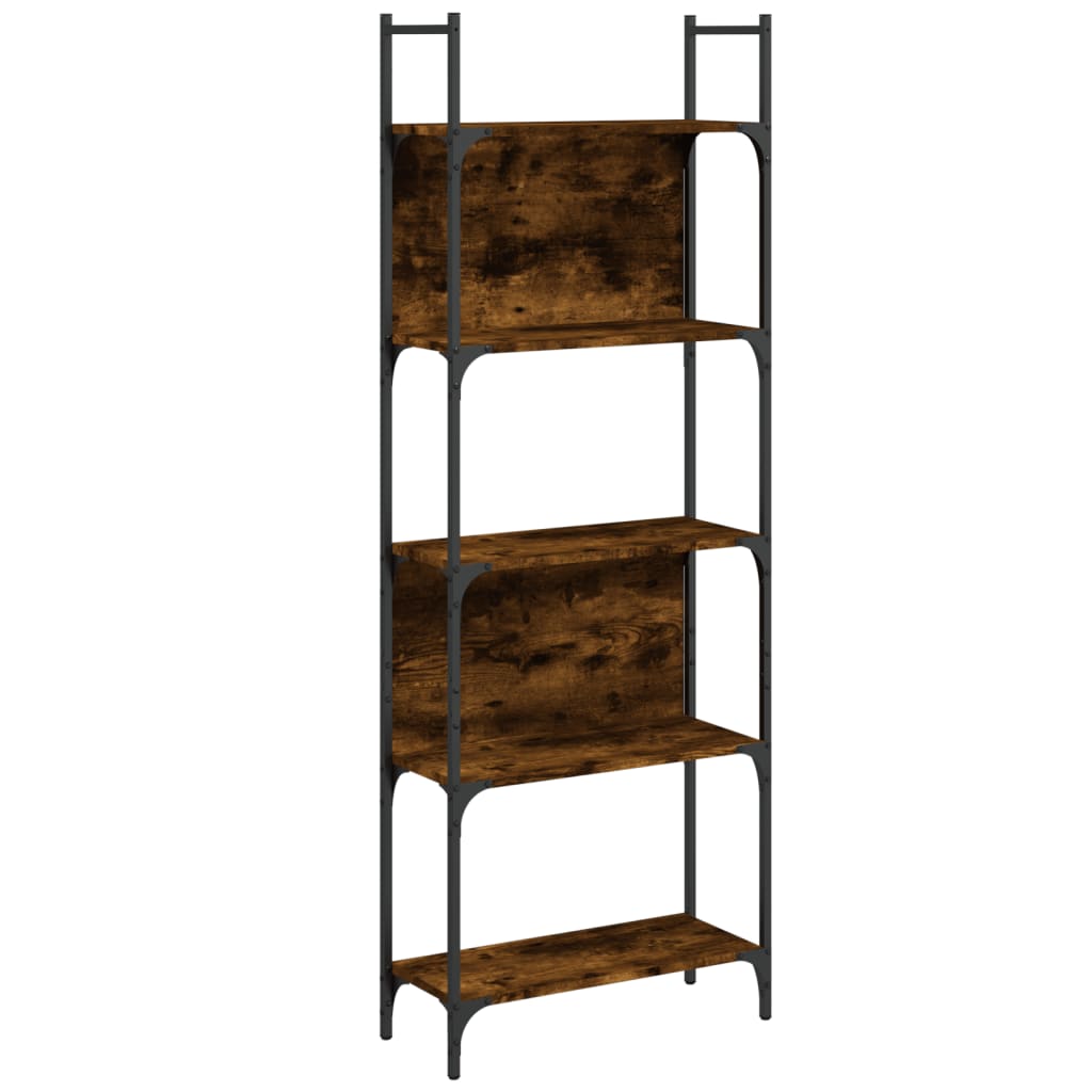 Boekenkast 5-Laags 60,5X24X66,5 Cm Bewerkt Hout 60.5 x 24 x 166.5 cm Gerookt eiken