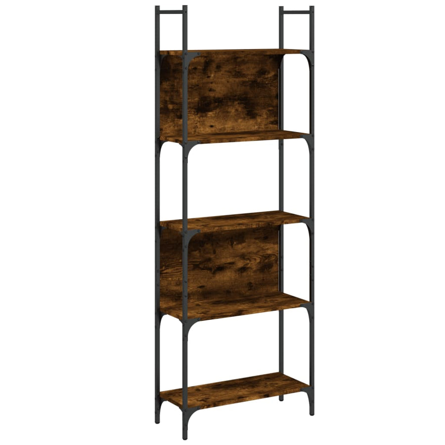 Boekenkast 5-Laags 60,5X24X66,5 Cm Bewerkt Hout 60.5 x 24 x 166.5 cm Gerookt eiken