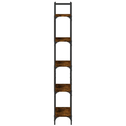 Boekenkast 5-Laags 60,5X24X66,5 Cm Bewerkt Hout 60.5 x 24 x 166.5 cm Gerookt eiken
