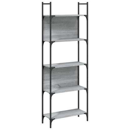 Boekenkast 5-Laags 60,5X24X66,5 Cm Bewerkt Hout 60.5 x 24 x 166.5 cm Grijs sonoma