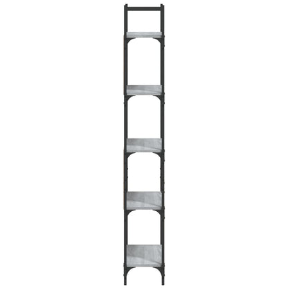 Boekenkast 5-Laags 60,5X24X66,5 Cm Bewerkt Hout 60.5 x 24 x 166.5 cm Grijs sonoma