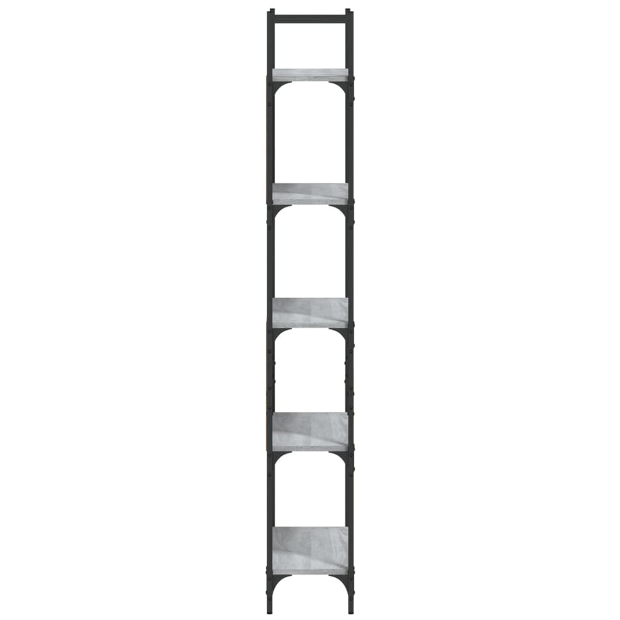 Boekenkast 5-Laags 60,5X24X66,5 Cm Bewerkt Hout 60.5 x 24 x 166.5 cm Grijs sonoma