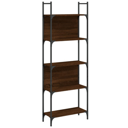 Boekenkast 5-Laags 60,5X24X66,5 Cm Bewerkt Hout Bruineiken 60.5 x 24 x 166.5 cm bruin eikenkleur