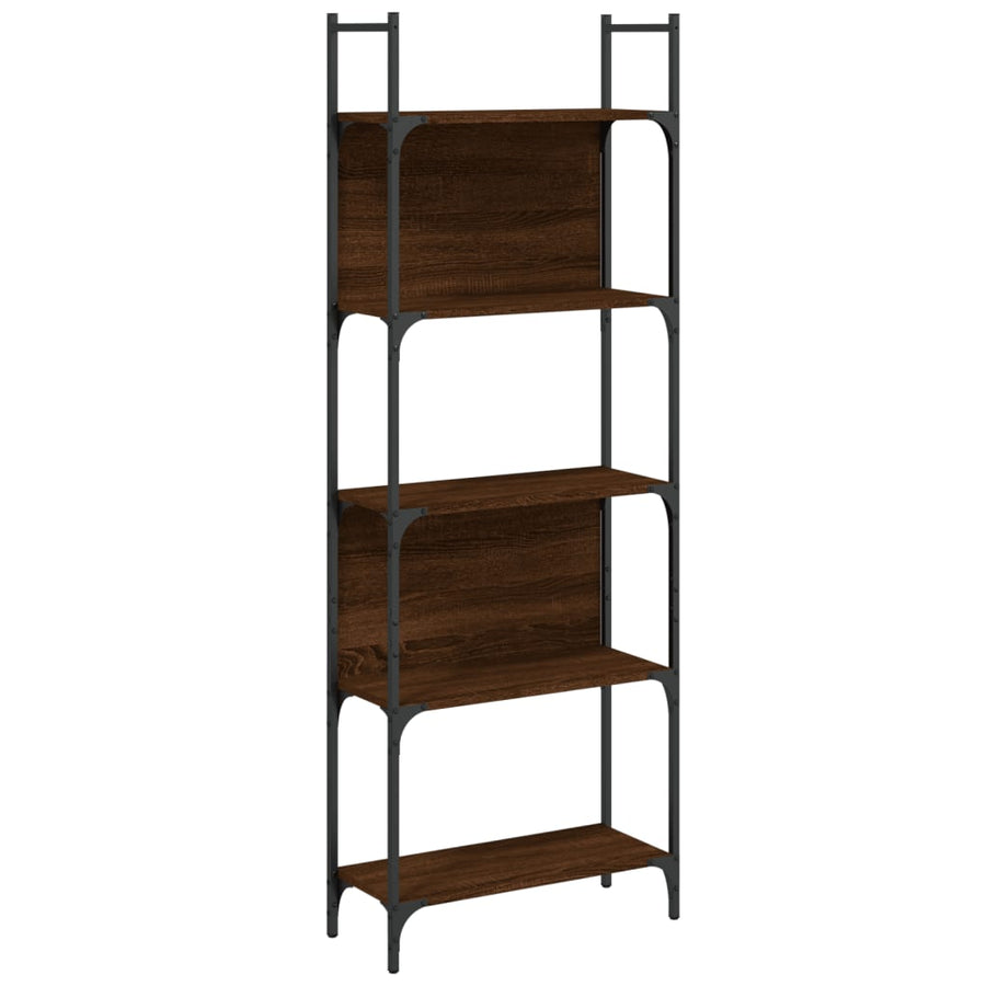 Boekenkast 5-Laags 60,5X24X66,5 Cm Bewerkt Hout Bruineiken 60.5 x 24 x 166.5 cm bruin eikenkleur