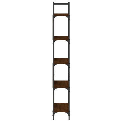 Boekenkast 5-Laags 60,5X24X66,5 Cm Bewerkt Hout Bruineiken 60.5 x 24 x 166.5 cm bruin eikenkleur