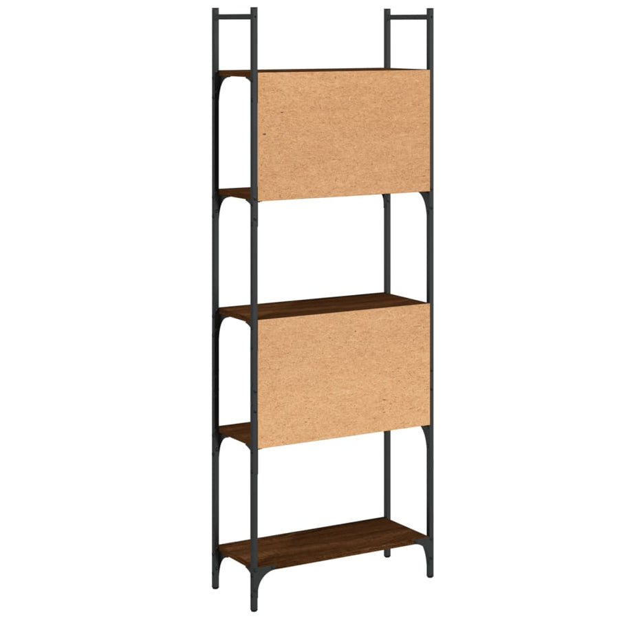 Boekenkast 5-Laags 60,5X24X66,5 Cm Bewerkt Hout Bruineiken 60.5 x 24 x 166.5 cm bruin eikenkleur