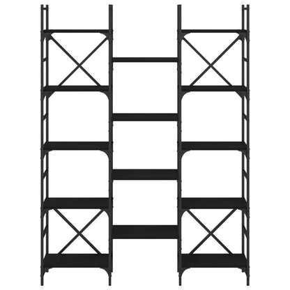 Boekenkast 27,5X28,5X72,5 Cm Bewerkt Hout 127.5 x 28.5 x 172.5 cm Zwart