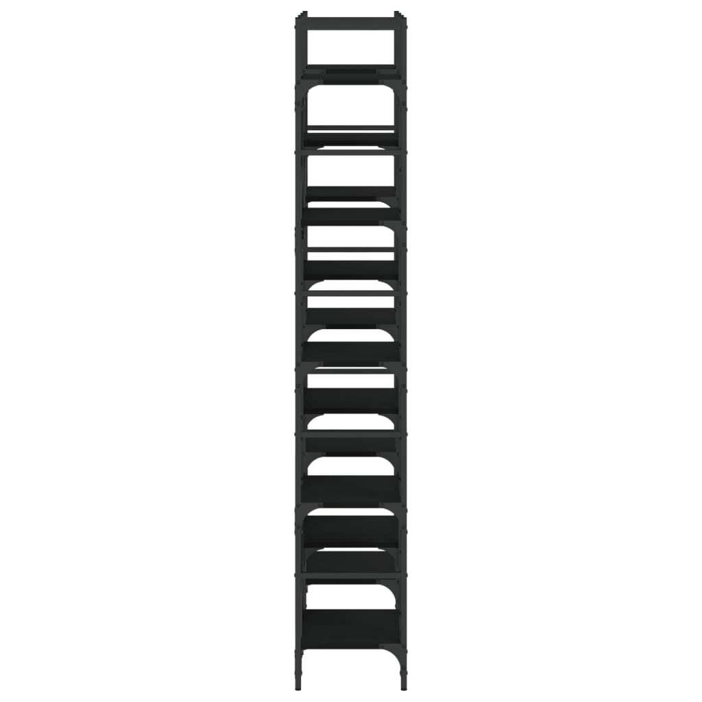Boekenkast 27,5X28,5X72,5 Cm Bewerkt Hout 127.5 x 28.5 x 172.5 cm Zwart