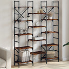 Boekenkast 127,5x28,5x172,5 cm bewerkt hout eikenkleur