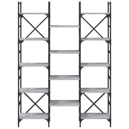 Boekenkast 27,5X28,5X72,5 Cm Bewerkt Hout Eiken 127.5 x 28.5 x 172.5 cm Grijs sonoma