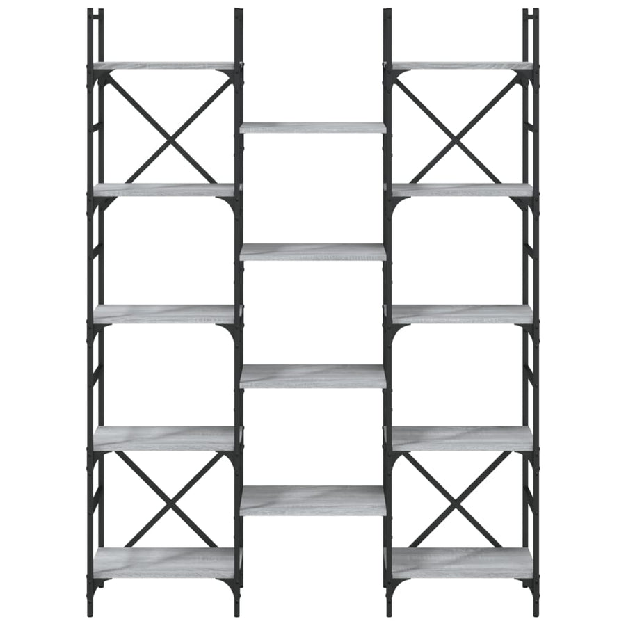 Boekenkast 27,5X28,5X72,5 Cm Bewerkt Hout Eiken 127.5 x 28.5 x 172.5 cm Grijs sonoma