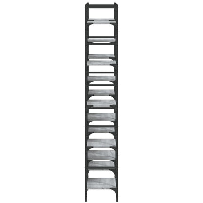 Boekenkast 27,5X28,5X72,5 Cm Bewerkt Hout Eiken 127.5 x 28.5 x 172.5 cm Grijs sonoma