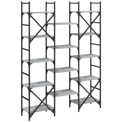 Boekenkast 27,5X28,5X72,5 Cm Bewerkt Hout Eiken 127.5 x 28.5 x 172.5 cm Grijs sonoma