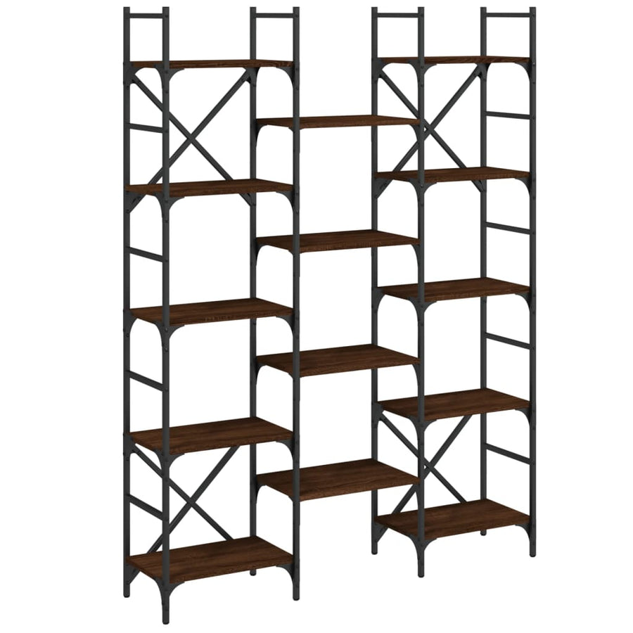 Boekenkast 27,5X28,5X72,5 Cm Bewerkt Hout Bruineikenkleurig 127.5 x 28.5 x 172.5 cm bruin eikenkleur