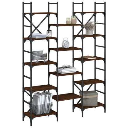 Boekenkast 27,5X28,5X72,5 Cm Bewerkt Hout Bruineikenkleurig 127.5 x 28.5 x 172.5 cm bruin eikenkleur