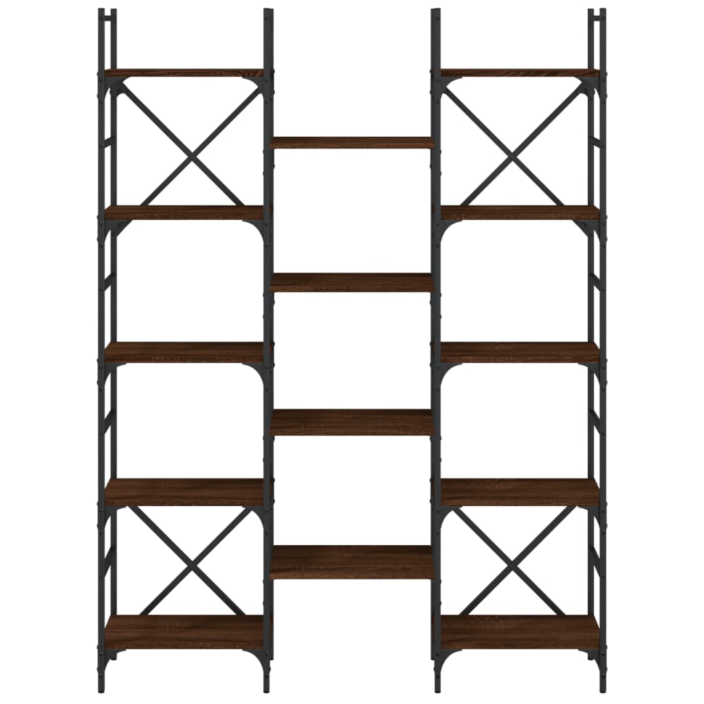 Boekenkast 27,5X28,5X72,5 Cm Bewerkt Hout Bruineikenkleurig 127.5 x 28.5 x 172.5 cm bruin eikenkleur
