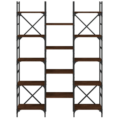 Boekenkast 27,5X28,5X72,5 Cm Bewerkt Hout Bruineikenkleurig 127.5 x 28.5 x 172.5 cm bruin eikenkleur